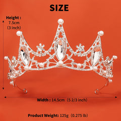 Silvery Flower Crystal Baroque Bridal Hair Accessory