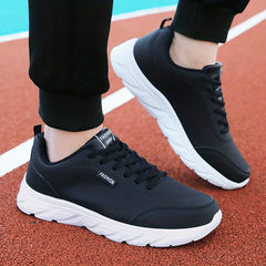 Waterproof Faux Leather Low Top Sneakers for Women