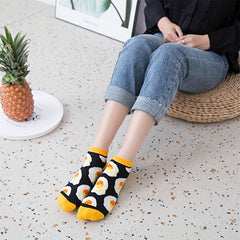 Fruit & Food Print Ankle Socks & Funny Low Cut Socks Women's Stockings