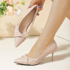 Pearl Stiletto Heels Pointed Toe Wedding Shoes