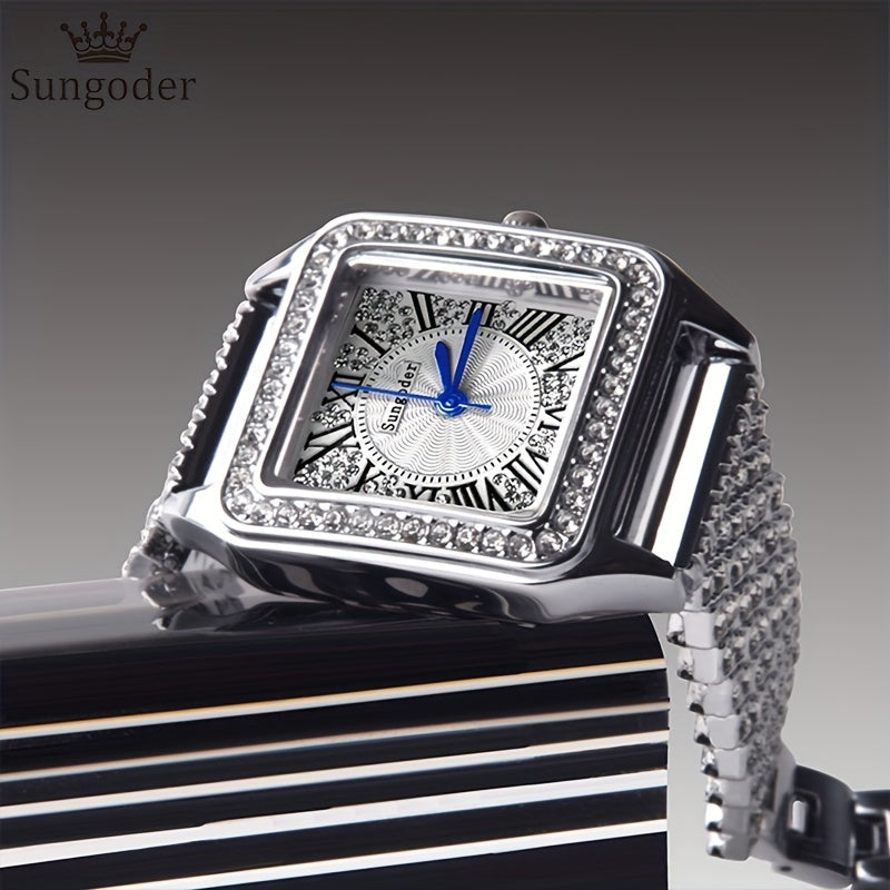 SUNGODER Rhinestone Quartz Analog Wristwatch