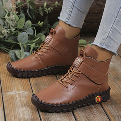 Women's High Top Platform Boots Plush Lined Comfortable Walking Shoes