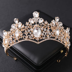 Baroque Crystal Crown Wedding Queen Tiaras And Crowns For Women