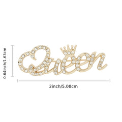 Rhinestone Inlaid Queen Crown Scarf Pin Brooch
