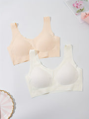 2pcs Seamless Wireless Bras Comfy & Soft Intimates Bra Women's Lingerie