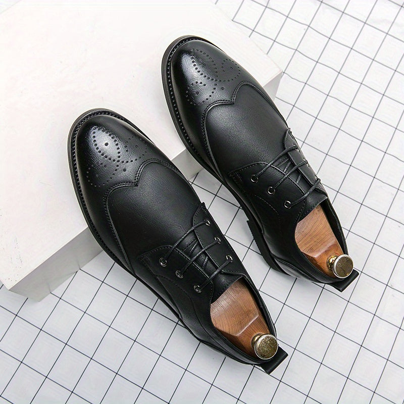 Men's Wingtip Derby Brogue Shoes Lace up Formal Dress Office Business