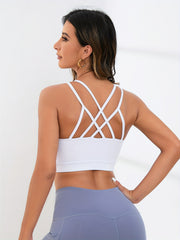 Stretchy Criss Cross Back Sports Bra for Women - Yoga Fitness