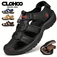 CLOHOO Men's Closed Toe Anti Collision Sandals Summer Beach Shoes