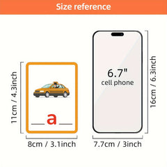 100 Double Sided CVC Word Flashcards Short Vowel Spelling Educational Toy