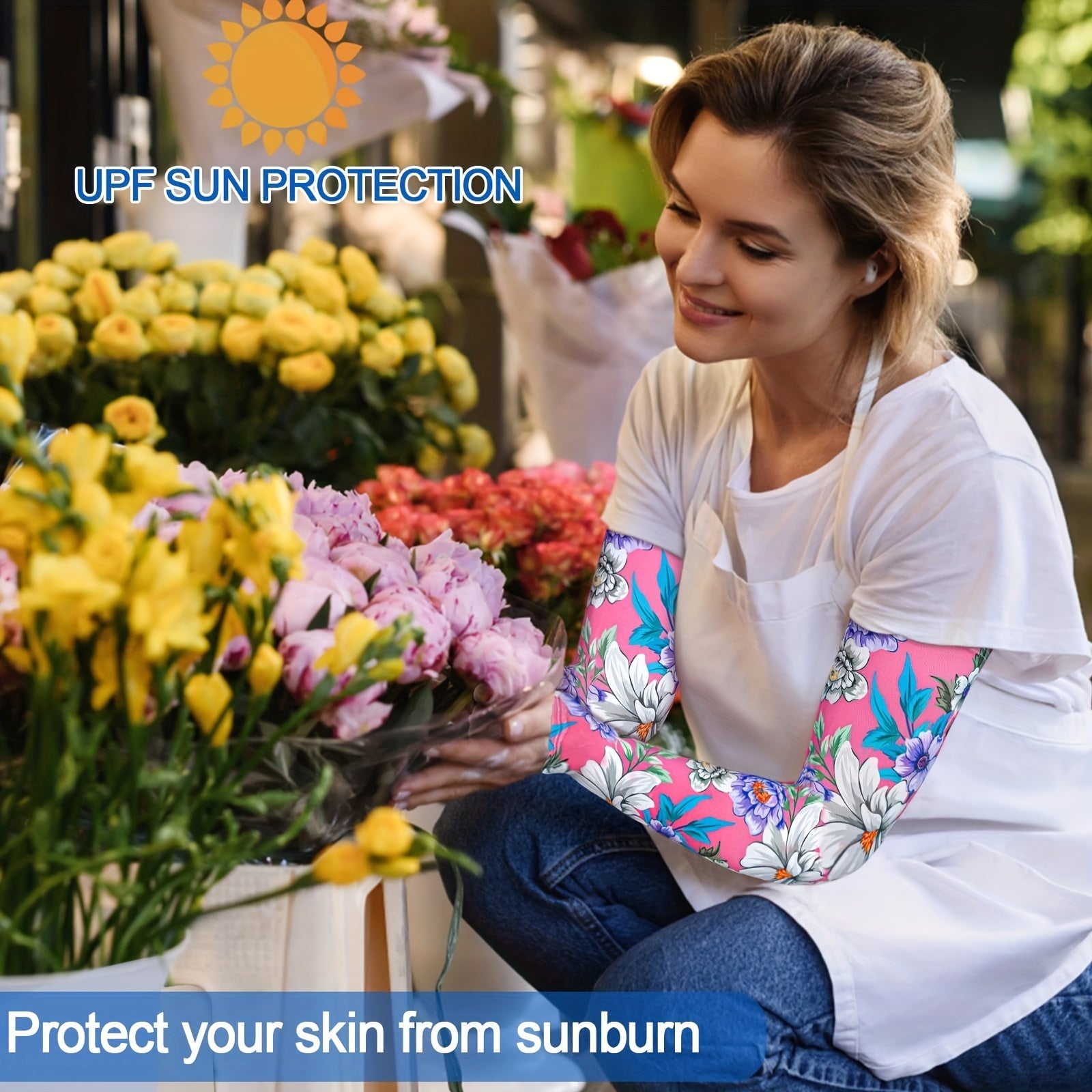 Sun Protection Arm Sleeves - Cooling Sports Compression Arm