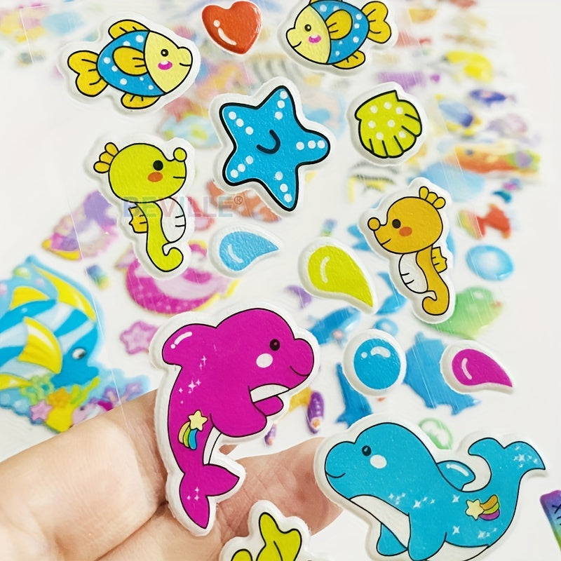 3D Marine Animal Stickers Puffy Self-adhesive Matte Stickers Set