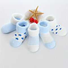 5 Pairs Striped Plush Baby Crew Socks Warm & Cozy