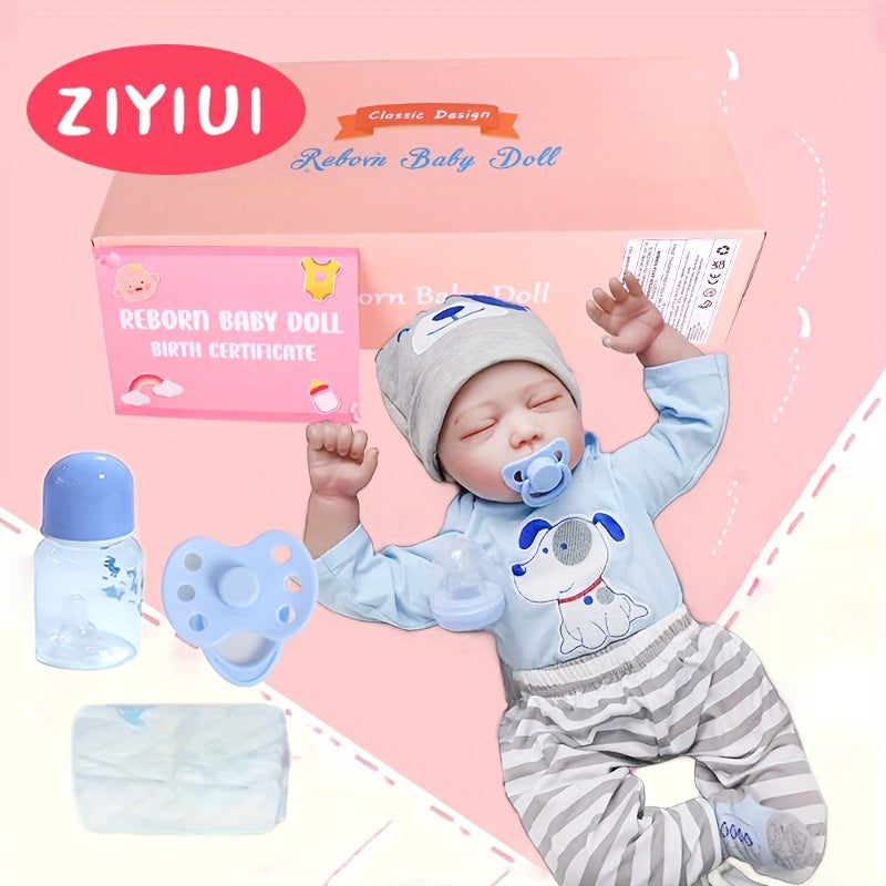 50cm Lifelike Baby Doll with Soft Body And Feeding Kit - Realistic Reborn Boy