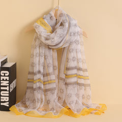 Floral Print Chiffon Scarf Neckerchief Head Wrap Thin Scarf