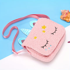 Kids Cartoon Plush Crossbody Bag Casual Shoulder Bag