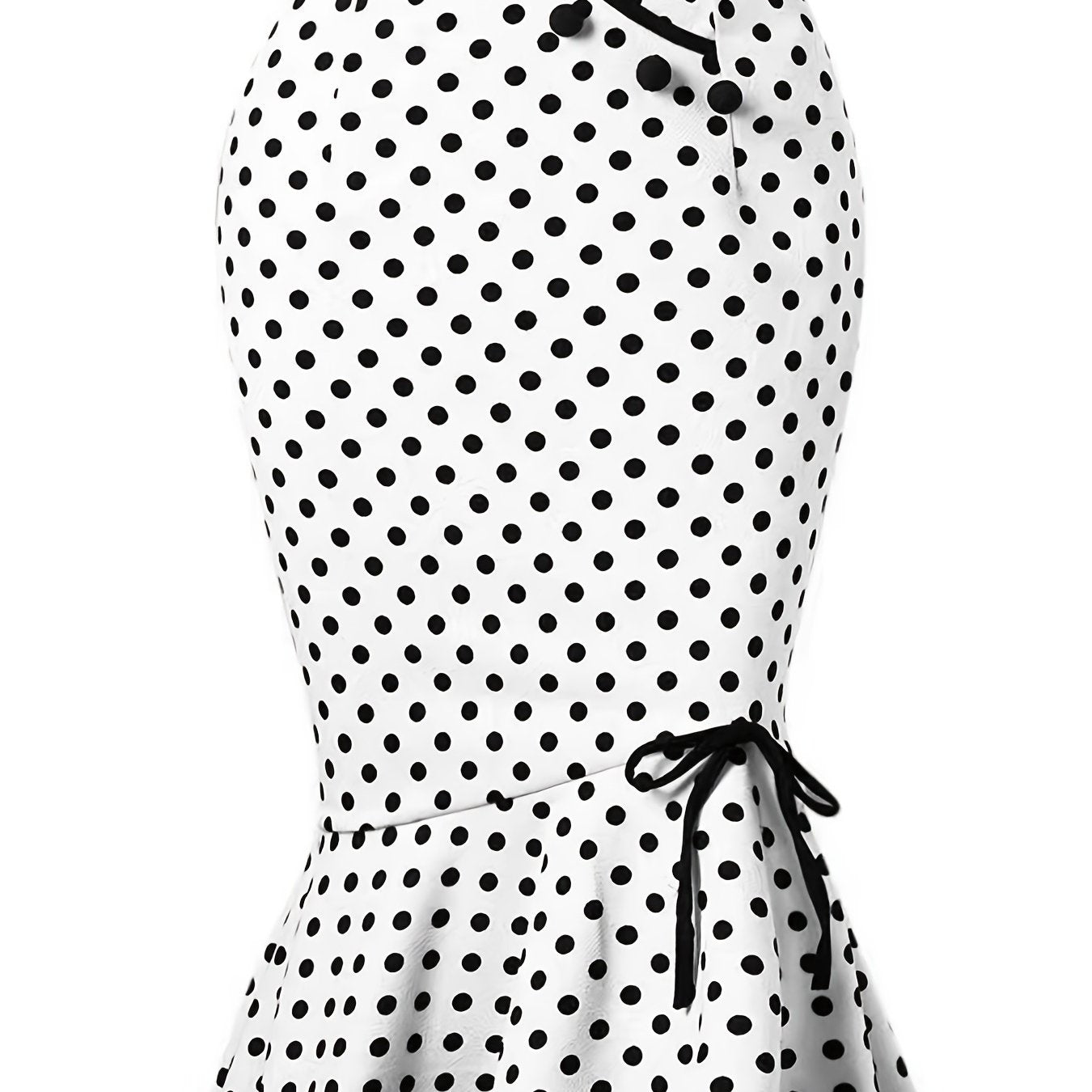 Polka Dot Bodycon Lace Up Fishtail Skirt