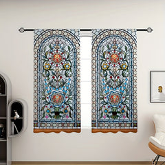 European Gothic Floral Curtains for Living Room