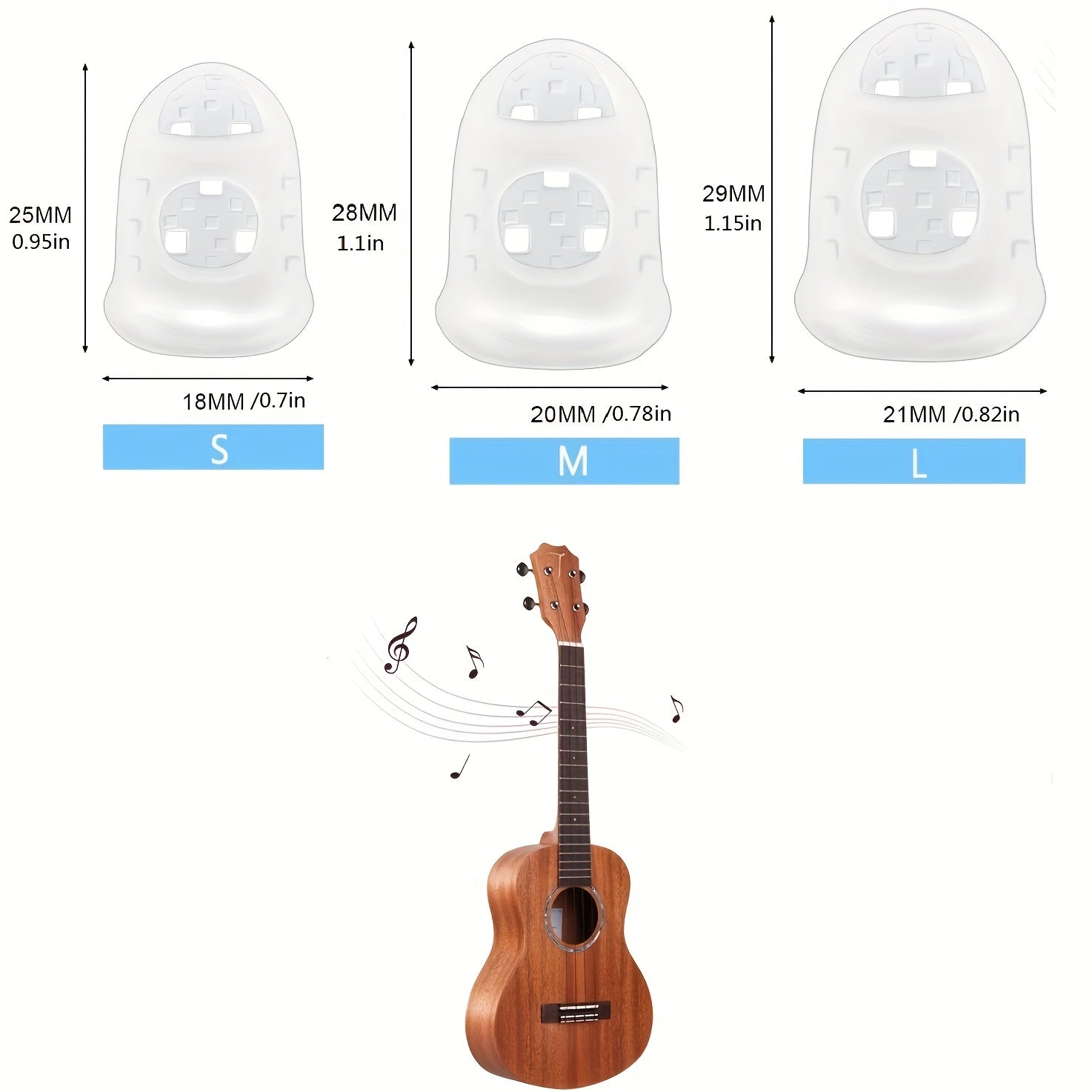 10pcs Guitar Silicone Fingertip Protector Caps for Strings Instrument