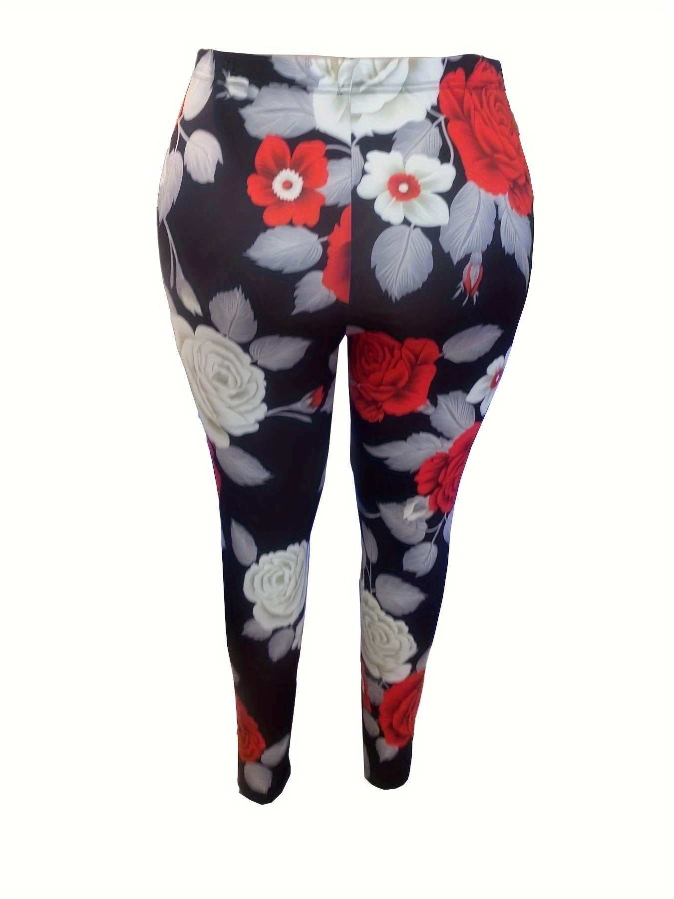 Rose Print High Rise Leggings