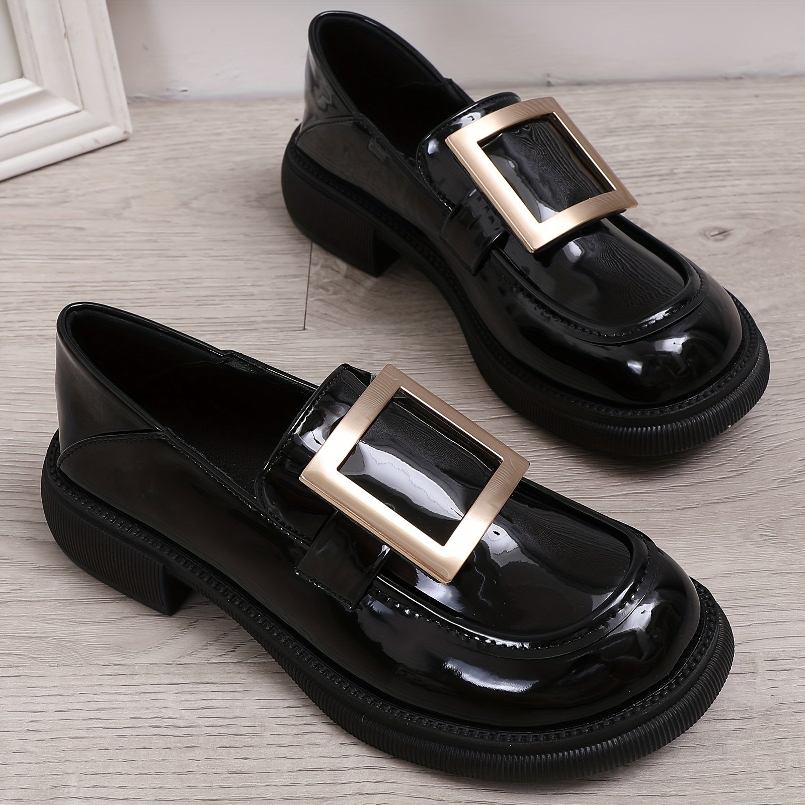 Glitter Loafers Slip On Patent Leather Casual Shoes