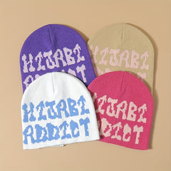 Y2K Multicolor Letter Woolen Hat Street Style