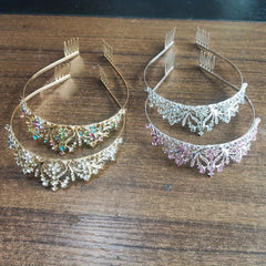 Small Rhinestone Crown Hair Accessory for Prom Party Event