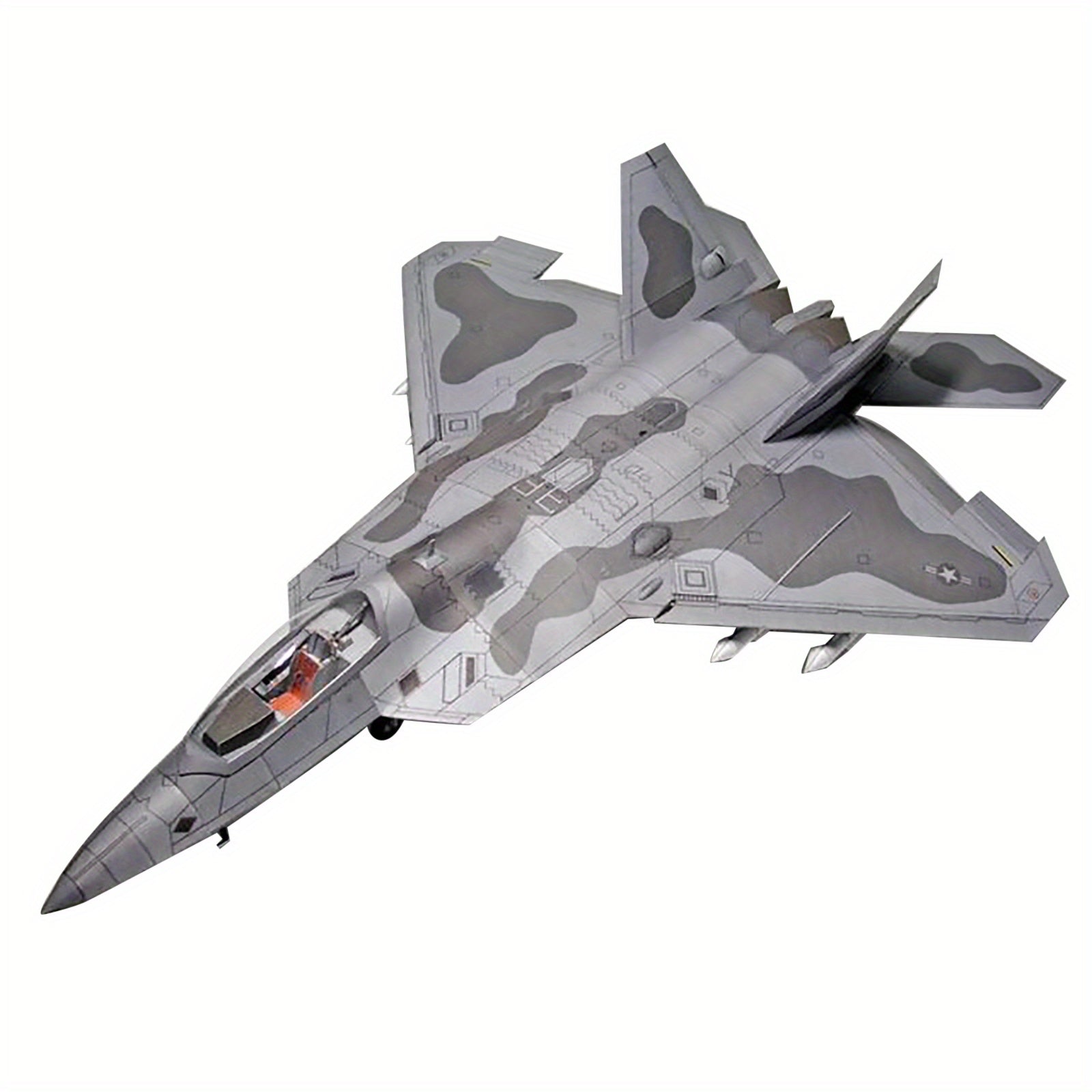 F22 Fighter Paper Model Military Puzzle Kit Paper Plane Model Unassembled