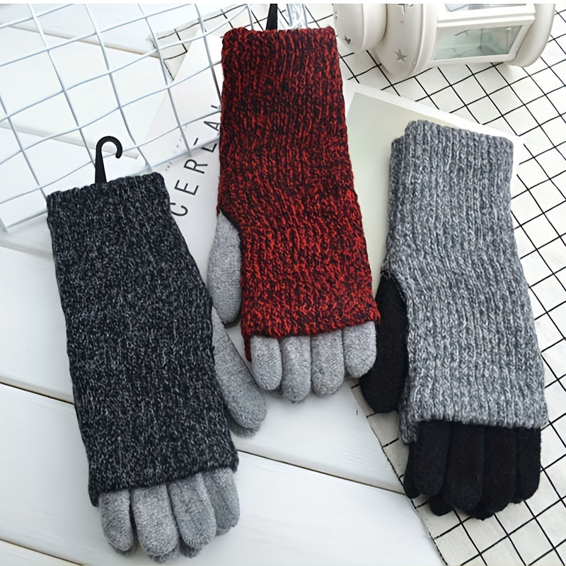 Winter Touch Screen Gloves Thick Insulated Wool Mittens
