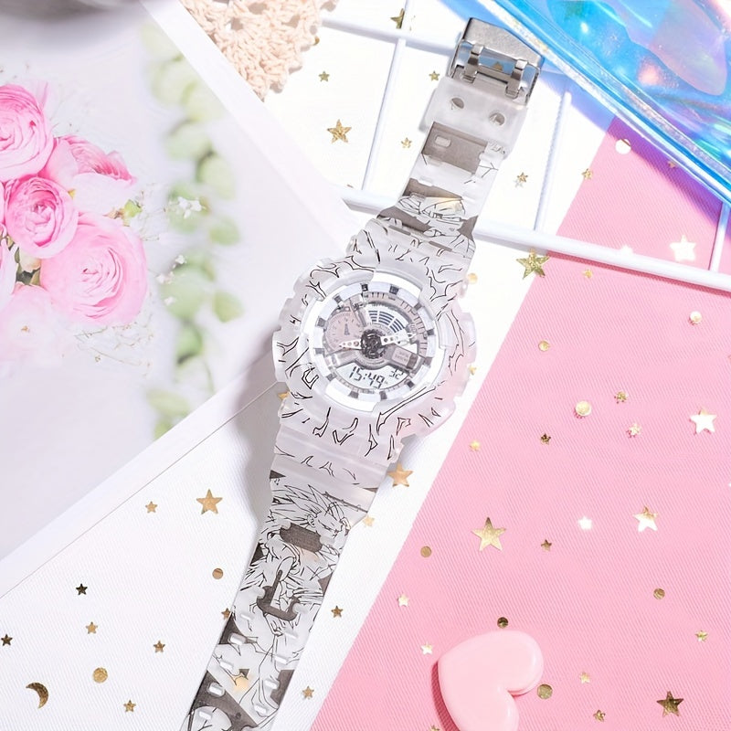 Comic Pattern Round Electronic Watch Waterproof Luminous Wrist Watch