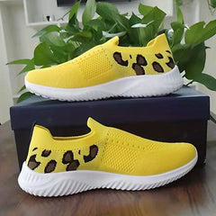 Leopard Print Sneakers Casual Lace Up Running Shoes