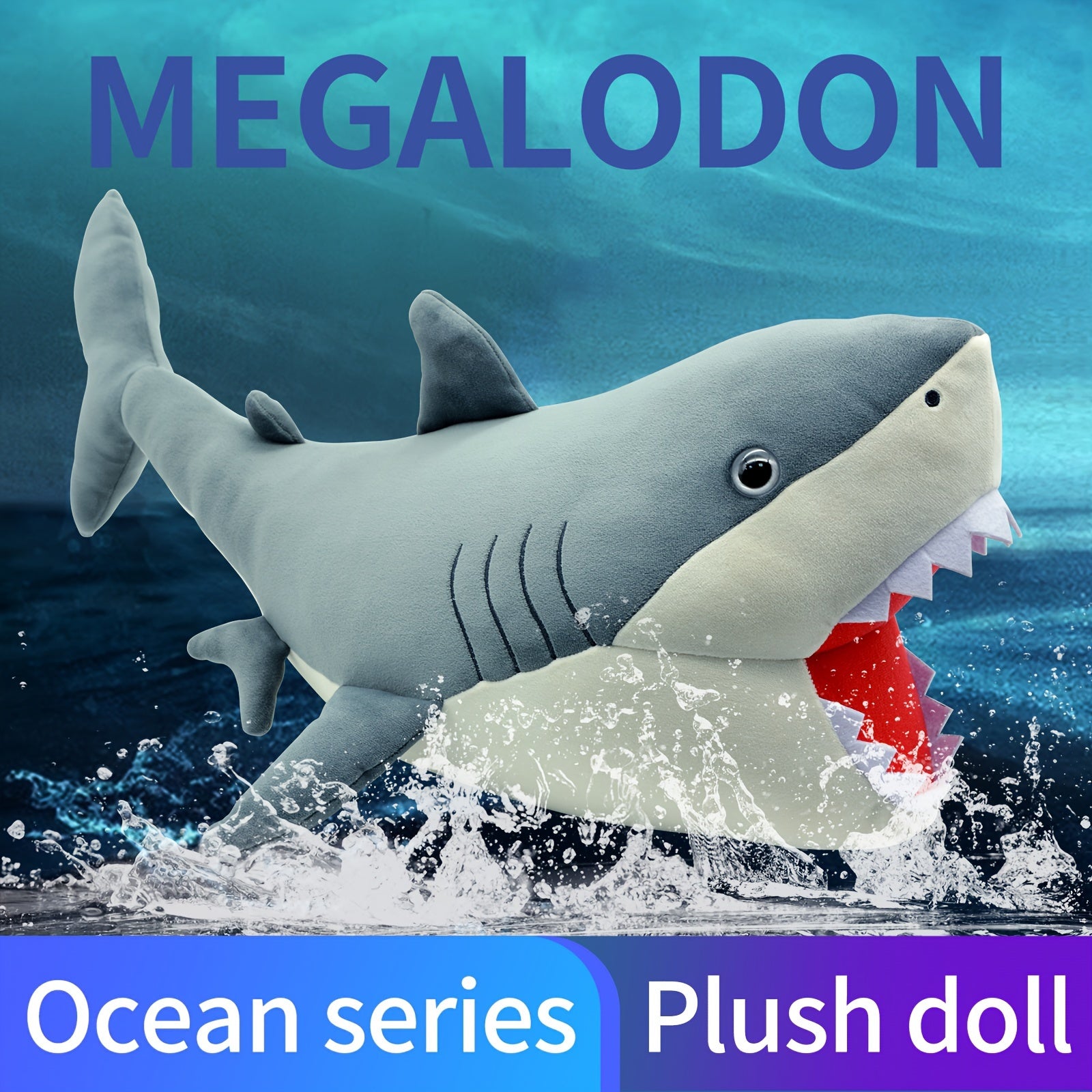 Giant Tooth Shark Plush Toy Stuffed Marine Animal