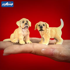 Realistic Dog Model Toy PVC Puppy Figurine Office Desk Decoration