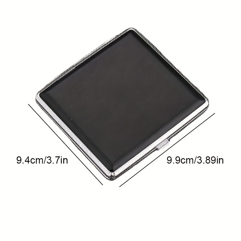 Leather Cigarette Case Metal Box Portable For 20 Cigarettes