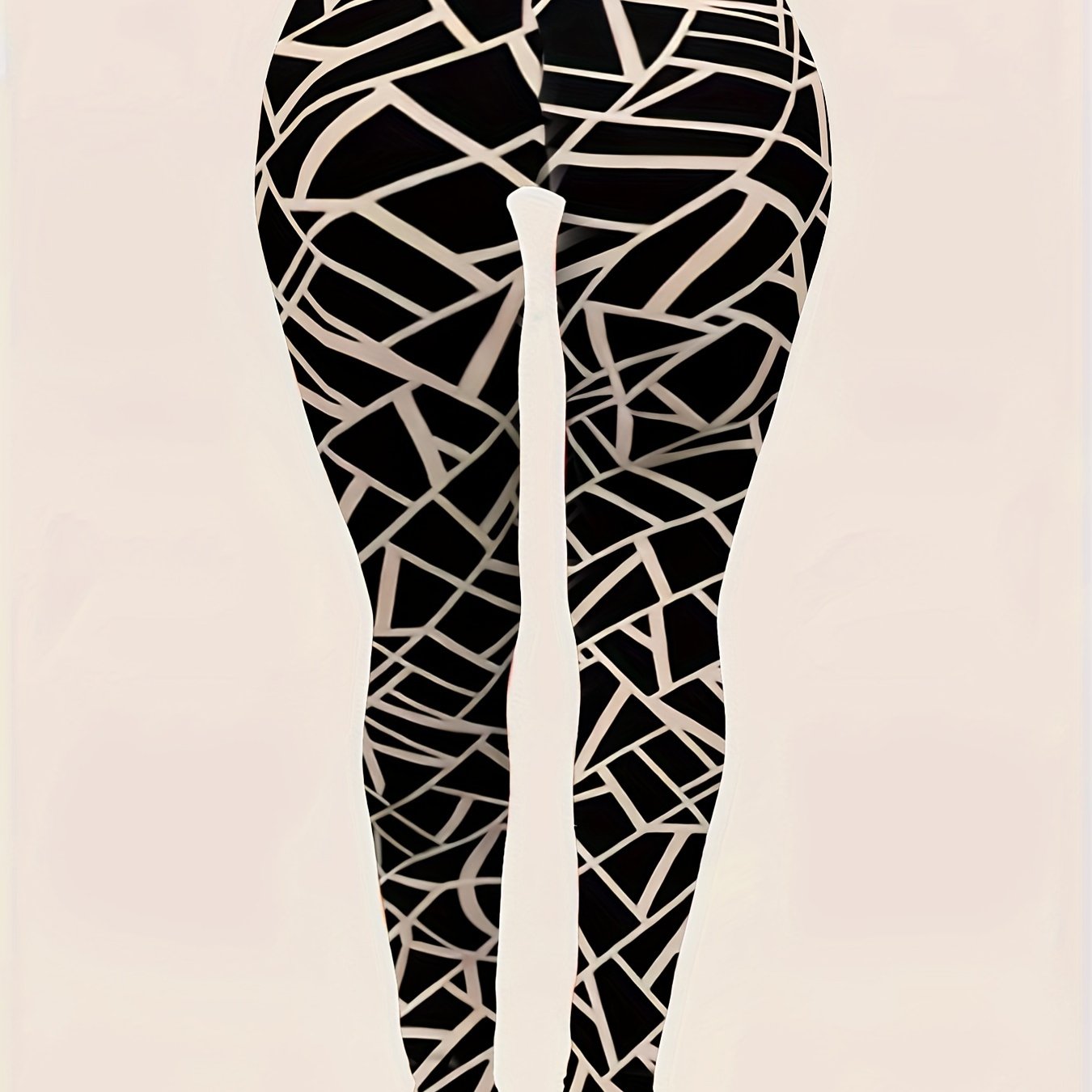Geometric Print High Rise Skinny Trousers