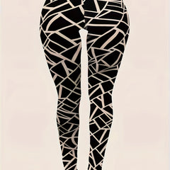 Geometric Print High Rise Skinny Trousers
