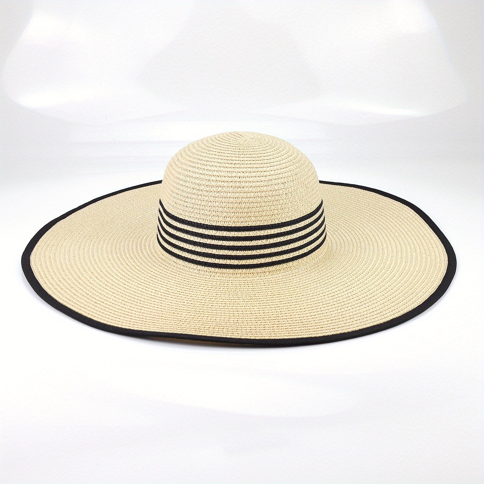 Beige Oversized Floppy Sun Hat Women Travel Beach Hat Edge Wide Brim