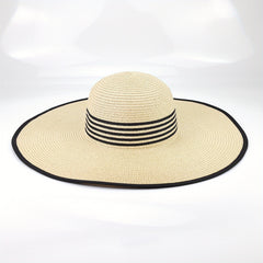 Beige Oversized Floppy Sun Hat Women Travel Beach Hat Edge Wide Brim