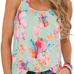 Floral Print Scoop Neck Tank Top