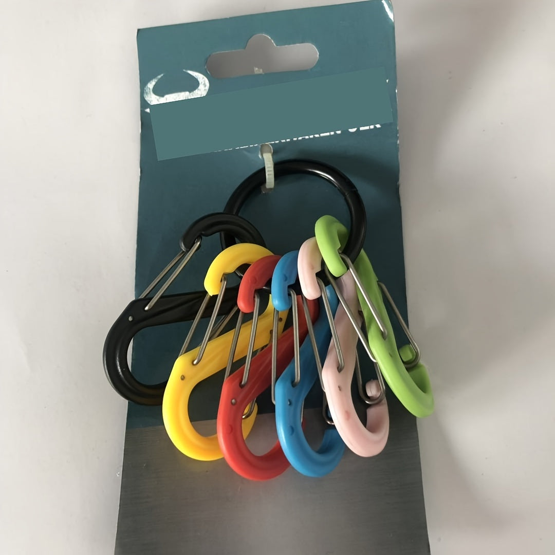 6pcs Colorful Keychain Keyring S-shaped Buckle Outdoor Camping Hiking Travel