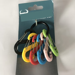 6pcs Colorful Keychain Keyring S-shaped Buckle Outdoor Camping Hiking Travel