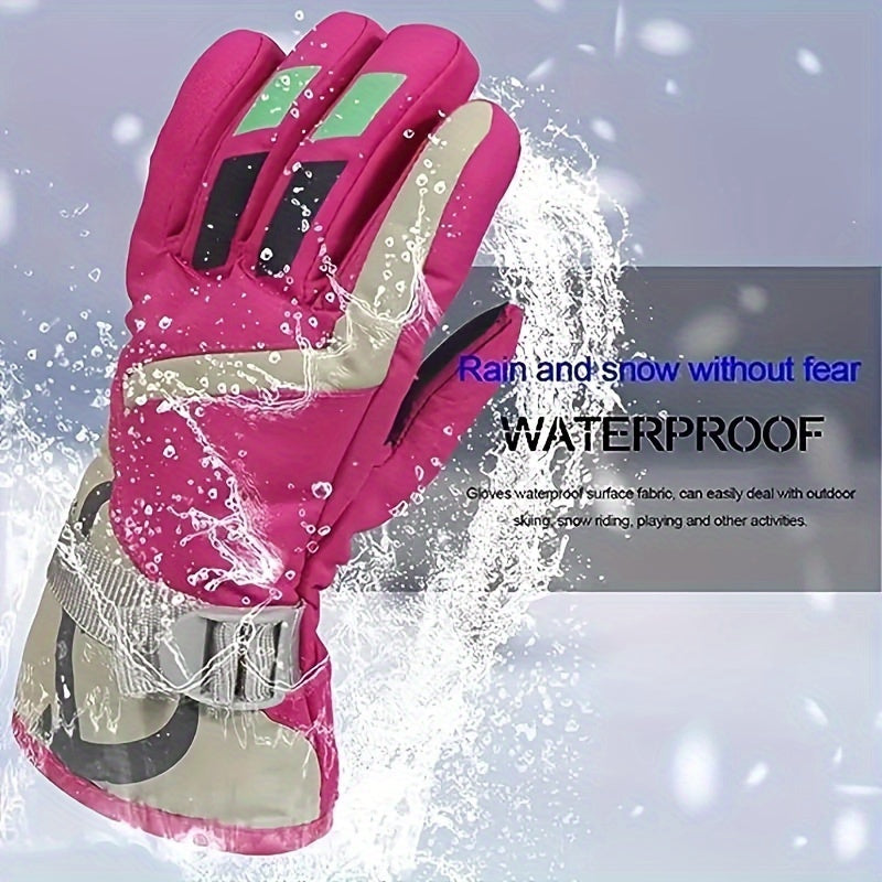 Youth Skiing Gloves - Waterproof & Windproof Winter Outdoor Sports Gloves