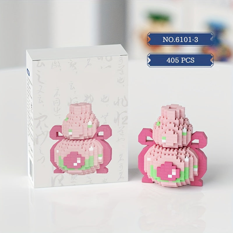 Flower Vase Building Blocks Desktop Decor Christmas Gift Floral Theme