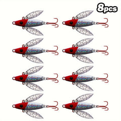 8pcs Winter Ice Fishing Lures Balancer Carp Walleye Perch Various Colors