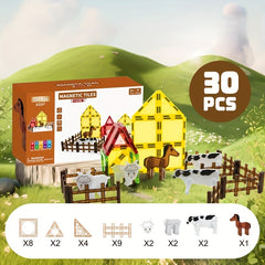 30pcs Magnetic Toy Set Farm Animal Theme Interactive with Family Fun