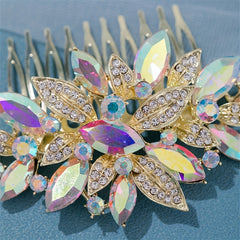 Girls Rhinestone Hairpin Crystal Leaf Hairpin