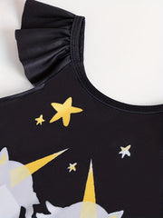 Toddler Girls Unicorn One Piece Swimsuit for Pool Party Beach Swimwear