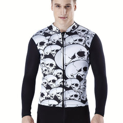 Skulls Pattern Rash Guard for Men, Sun Protection Swimsuit Top