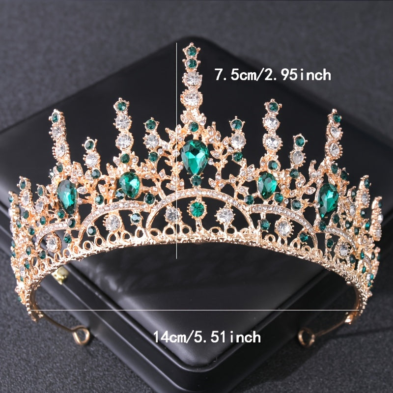 Crystal Crown Tiara Headband Queen Style Prom Birthday Party Headdress