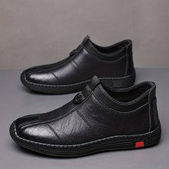 Men's Hand Stitching Leather Loafers Slip On Shoes