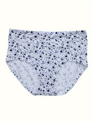 4 Pcs Women's Plus Ditsy Floral Print Comfort Briefs